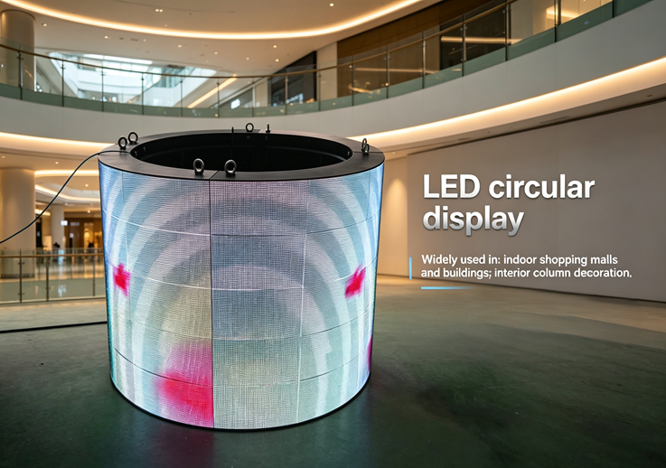 Procurando uma tela grande para criar atmosfera em seu salão de exposições? Quais são as vantagens dos displays LED redondos?